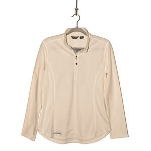 EDDIE BAUER NEW‎ $80 Microfleece 1/2 Zip Pullover Ivory Medium